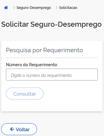 numero requerimento seguro desemprego