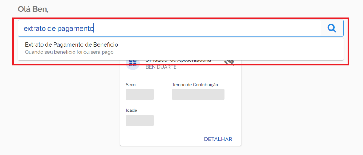 extrato de pagamento de benefício no meu inss