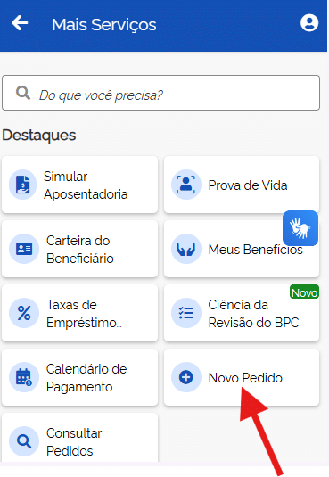 Novo Pedido Meu INSS