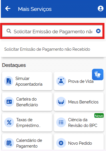 solicitar emissao de pagamento nao recebido