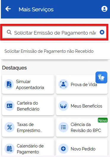 solicitar emissao de pagamento nao recebido