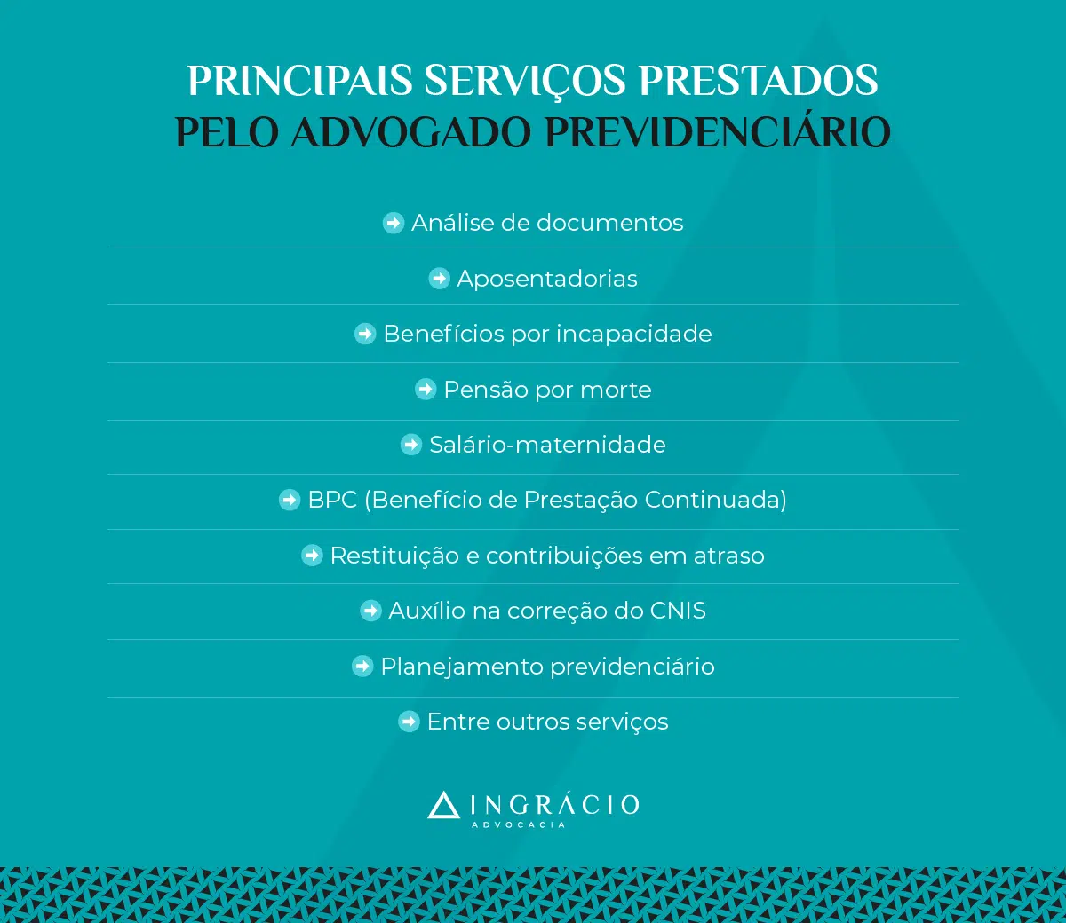 principais servicos advogado previdenciario