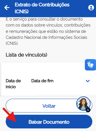 Baixar documento CNIS