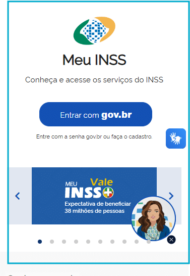 Página principal do Meu INSS