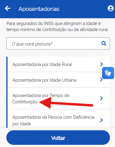 Aposentadoria por tempo de contribuição no Meu INSS.