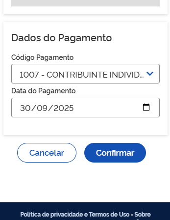 código e data pagamento