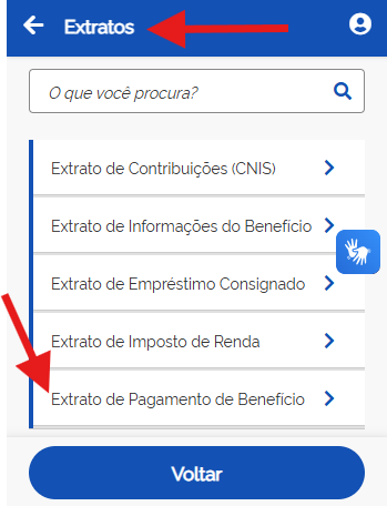 extrato de pagamento de beneficio