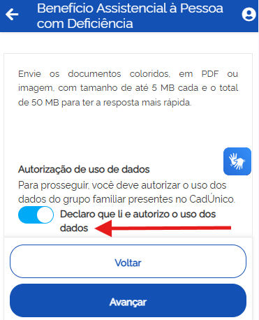 declaro que li meu inss