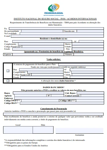 Requerimento de transferência