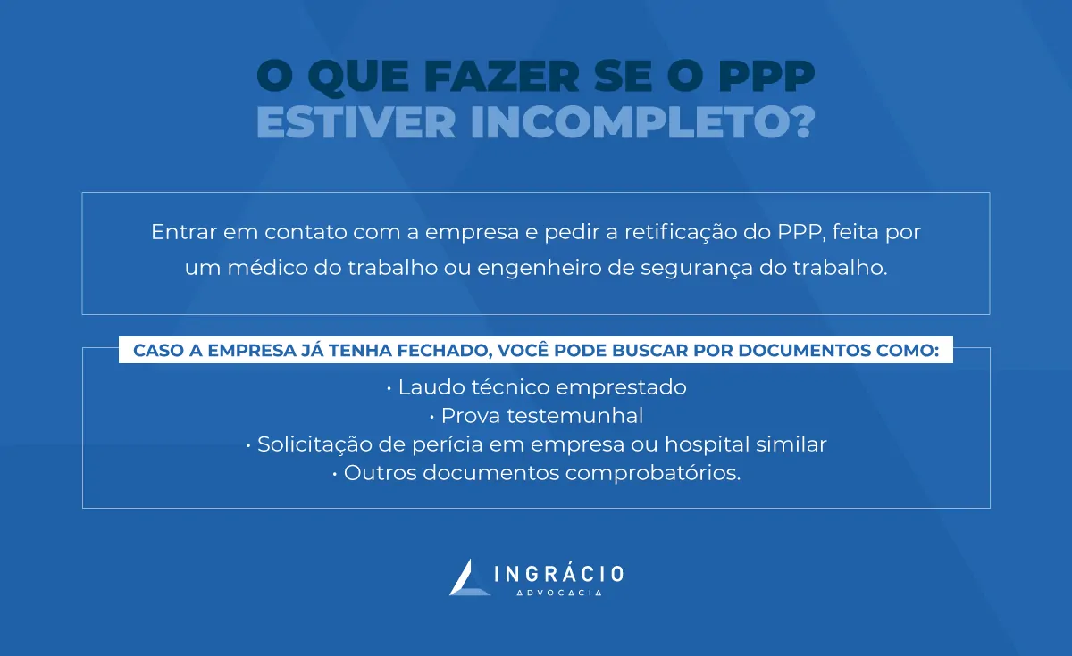 O que fazer se o PPP estiver incompleto?