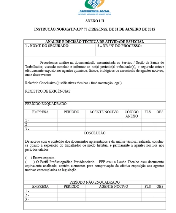 Documentos para aposentadoria especial