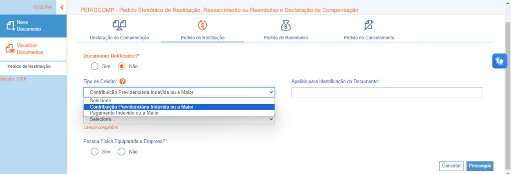 Contribuição previdenciária indevida ou acima do Teto do INSS no Portal e-CAC