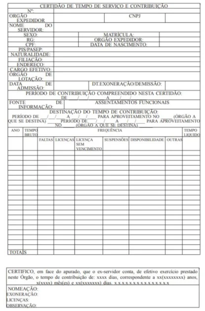 certidão de tempo de contribuição exemplo ingrácio
