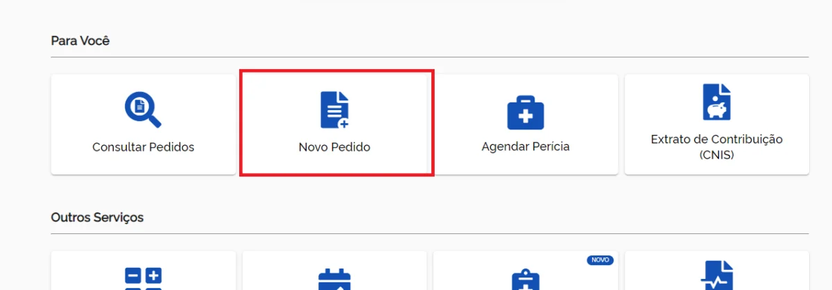 novo pedido certidão de tempo de contribuição no INSS