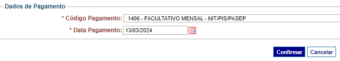 Data de pagamento no SAL.