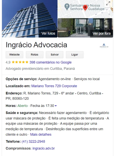 ingracio advocacia avaliações no google