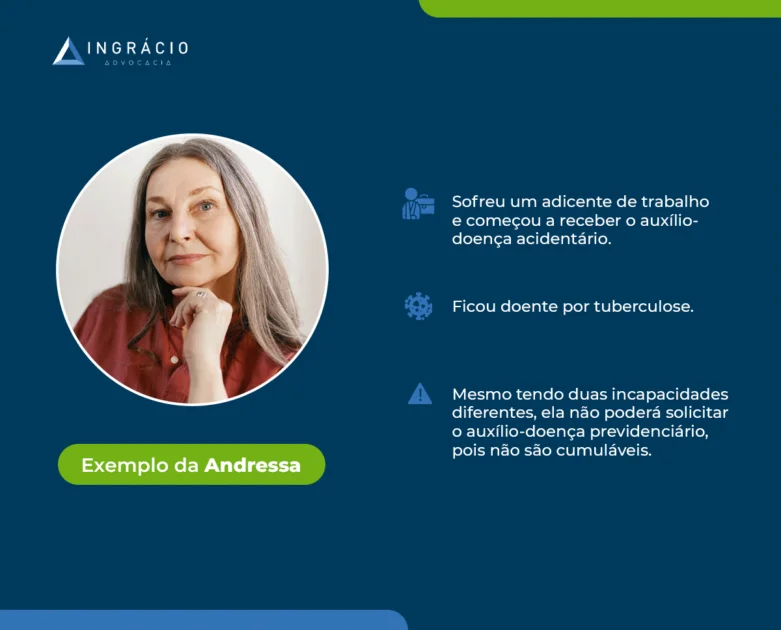 exemplo de segurada que recebe auxílio-doença acidentário