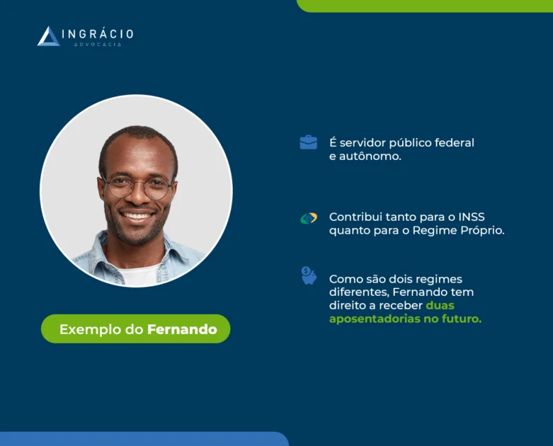 exemplo cumulação de aposentadoria servidor público federal