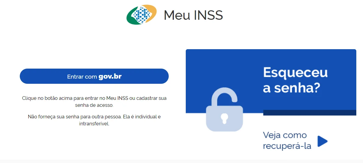 página inicial meu INSS