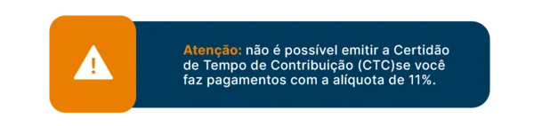 CTC com alíquota de 11%
