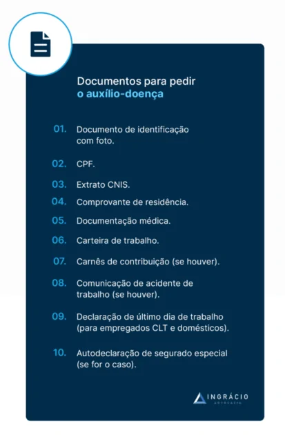 lista de documentos para pedir auxílio-doença