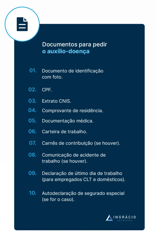 Documentos para pedir o auxílio doença