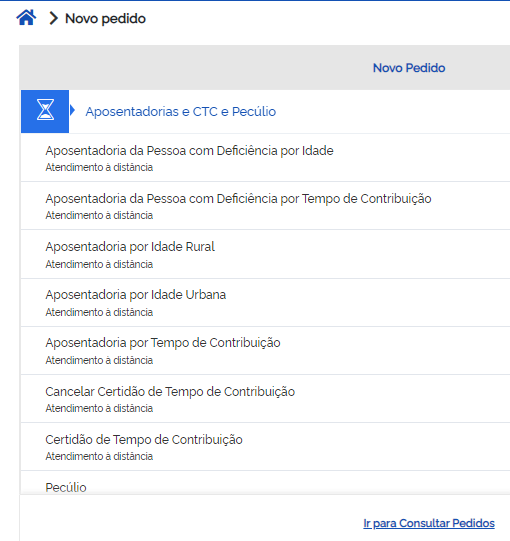 Novo Pedido Meu INSS