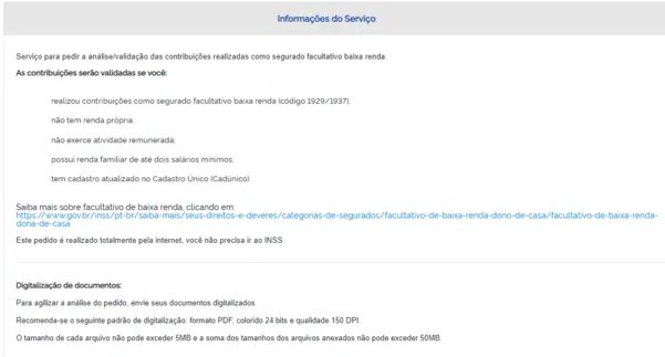 meu inss validar segurado facultativo de baixa-renda