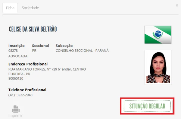 celise beltrao oab pr