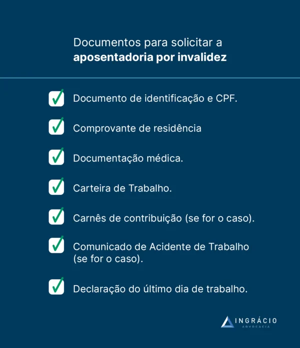 Documentos para solicitar a aposentadoria por invalidez