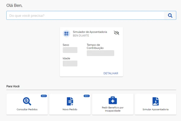 novo pedido meu inss