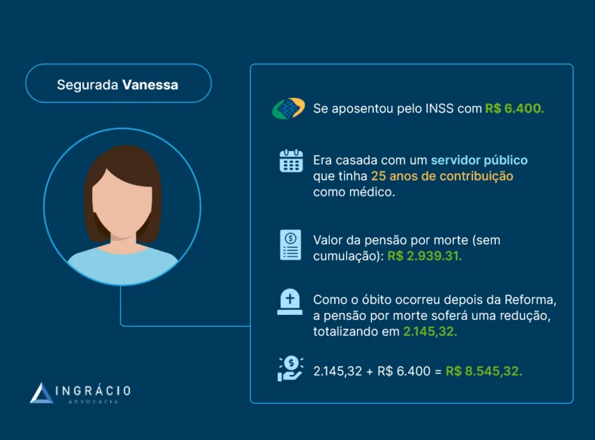exemplo de cumulação de benefícios pensão por morte e aposentadoria