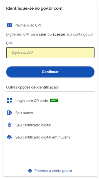 Login com CPF no Meu INSS