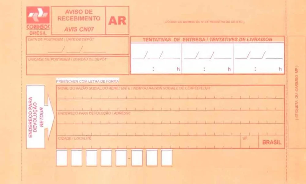 Exemplo de Carta com AR.