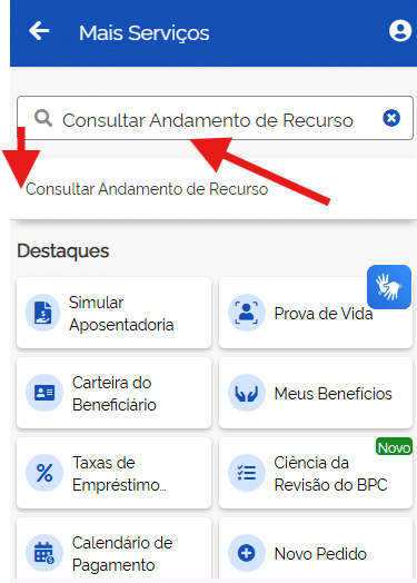 Consultar andamento de recurso