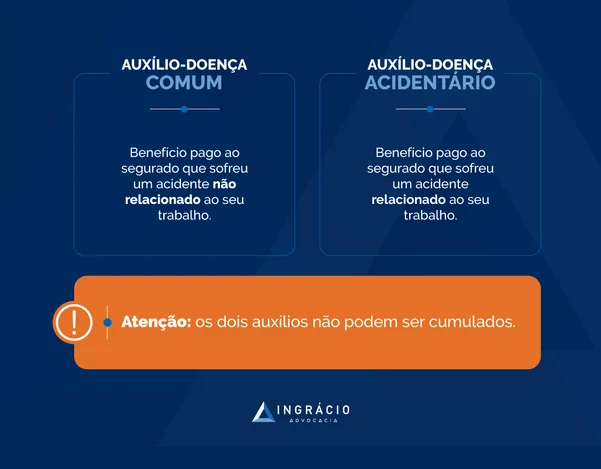 diferença entre auxílio doença previdenciário e auílio doença acidentário