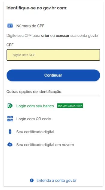 Login no Meu INSS.
