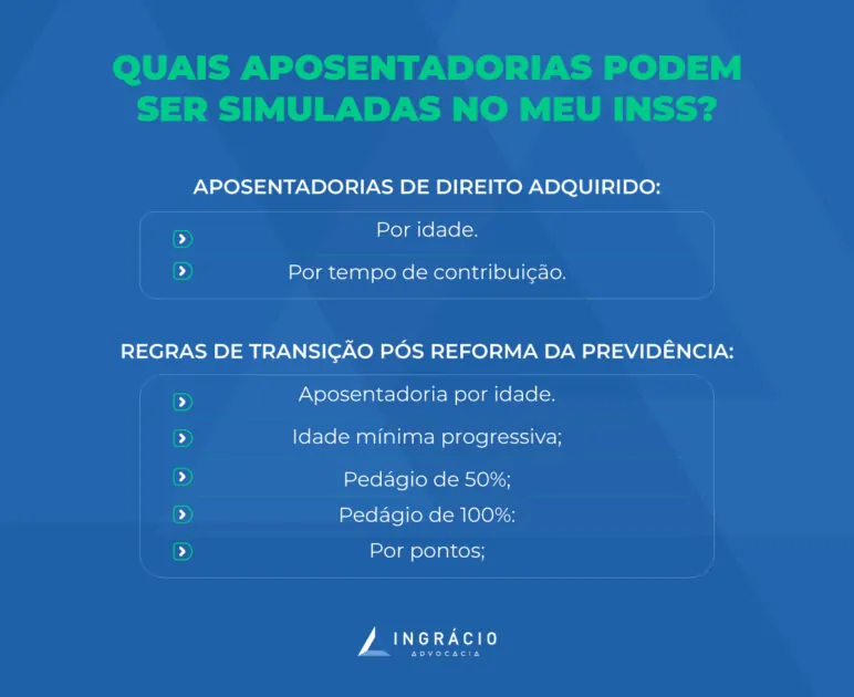 Quais aposentadorias podem ser simuladas no Meu INSS