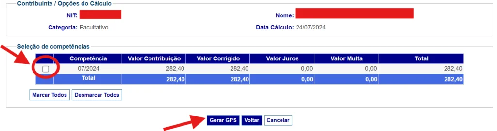 como gerar a guia da previdência social (GPS) pelo Sistema de Acréscimos legais (SAL)