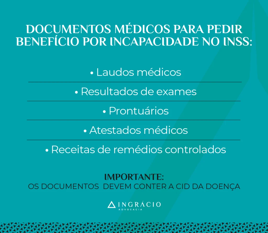 documentos para pedir benefício por incapacidade no inss