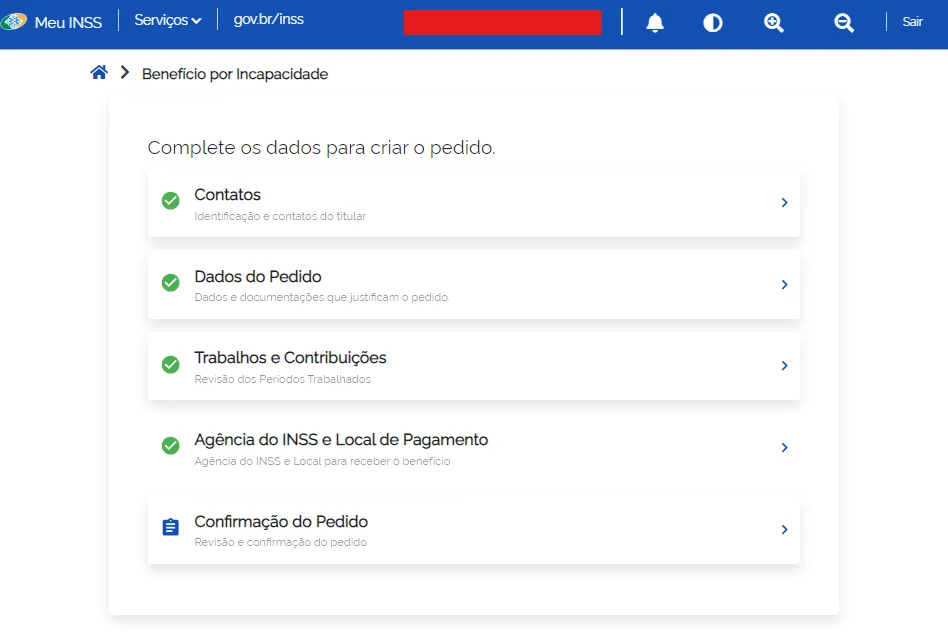 passo a passo pedir beneficio por incapacidade meu inss