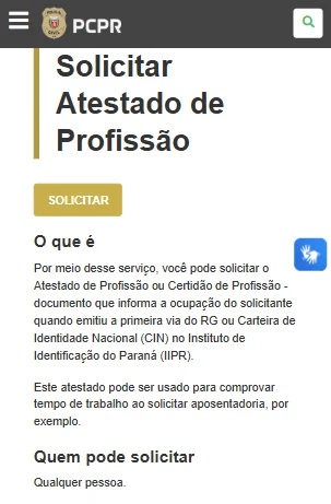 atestado de profissão policia civil Paraná