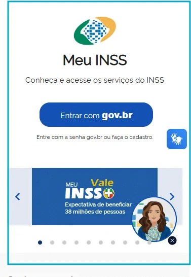 Página principal do Meu INSS