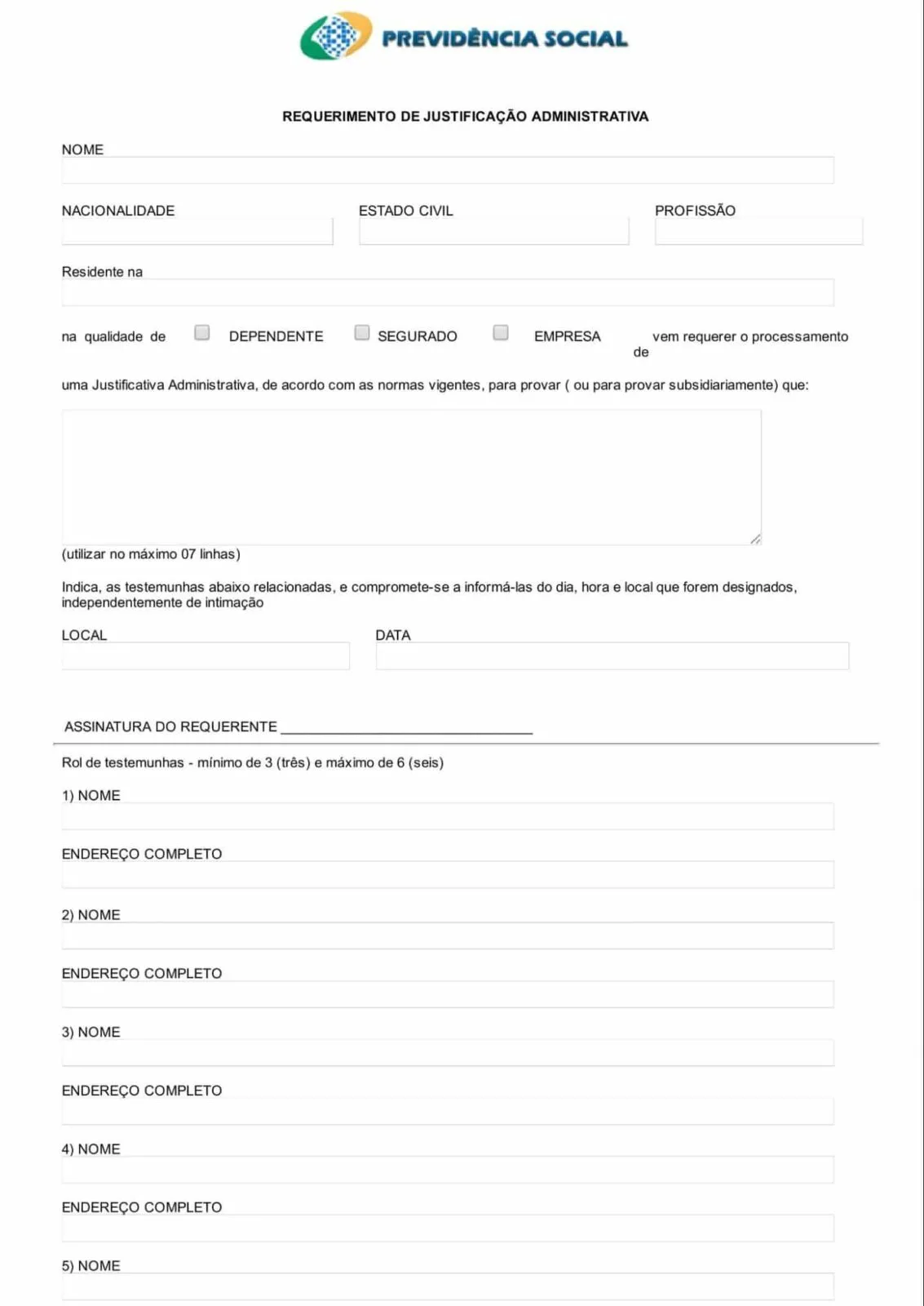 Justificação Administrativa INSS