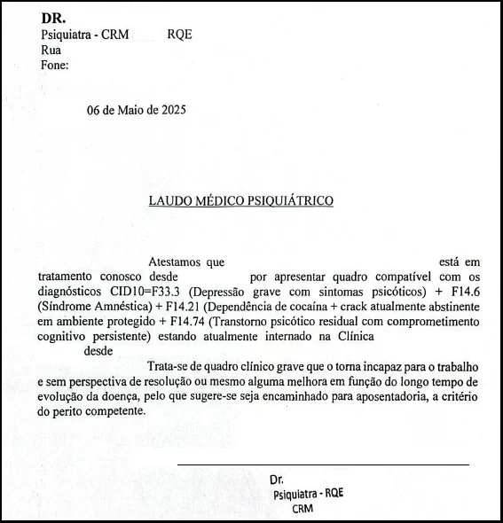 Laudo médico psiquiátrico