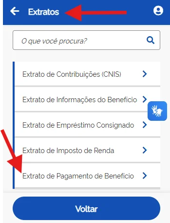 extrato de pagamento de beneficio