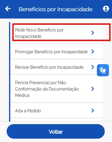 pedir novo beneficio por incapacidade meu inss